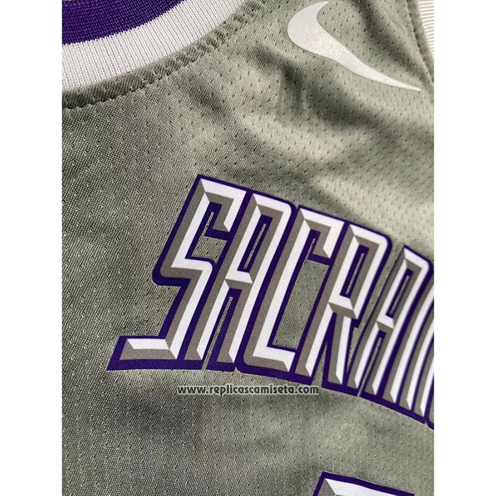 Camiseta Nino Sacramento Kings De'Aaron Fox #5 Ciudad 2022-23 Gris